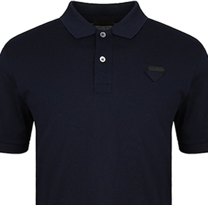 プラダ FW21 ロゴパッチ付き無地ポロシャツ - ダークブルー UJN444XGS-F0124 Cheap プラダ FW21 ロゴパッチ付き無地ポロシャツ - ダークブルー UJN444XGS-F0124