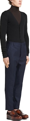 PRADA FW21 Striped Wool Relaxed Fit Trousers in Navy. UP0147-1ZCX-F0008-S-212 Purchase PRADA FW21 Striped Wool Relaxed Fit Trousers in Navy. UP0147-1ZCX-F0008-S-212