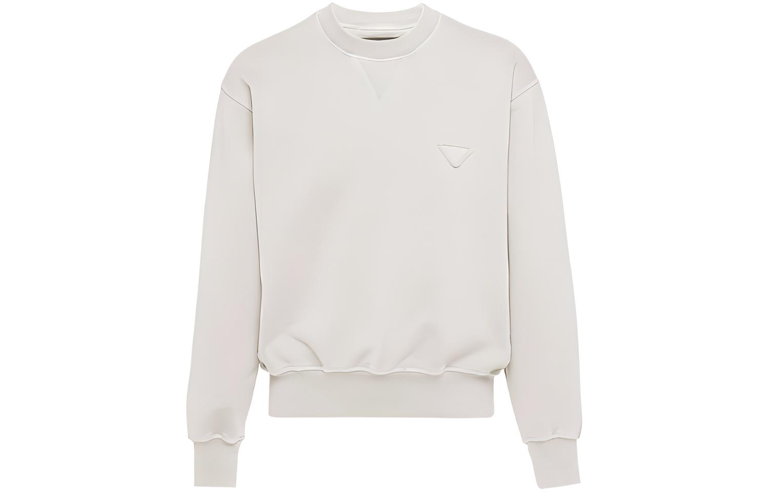 Prada FW21 Triangle Logo Crewneck Sweatshirt Men’s Off-White UJL163S2111YFT-F0018