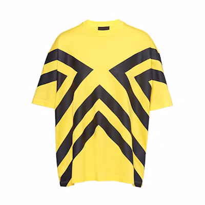 PRADA FW21 Yellow Printed Cotton Short-Sleeve T-Shirt UJN741-1ZWB-F0AG4-S-211