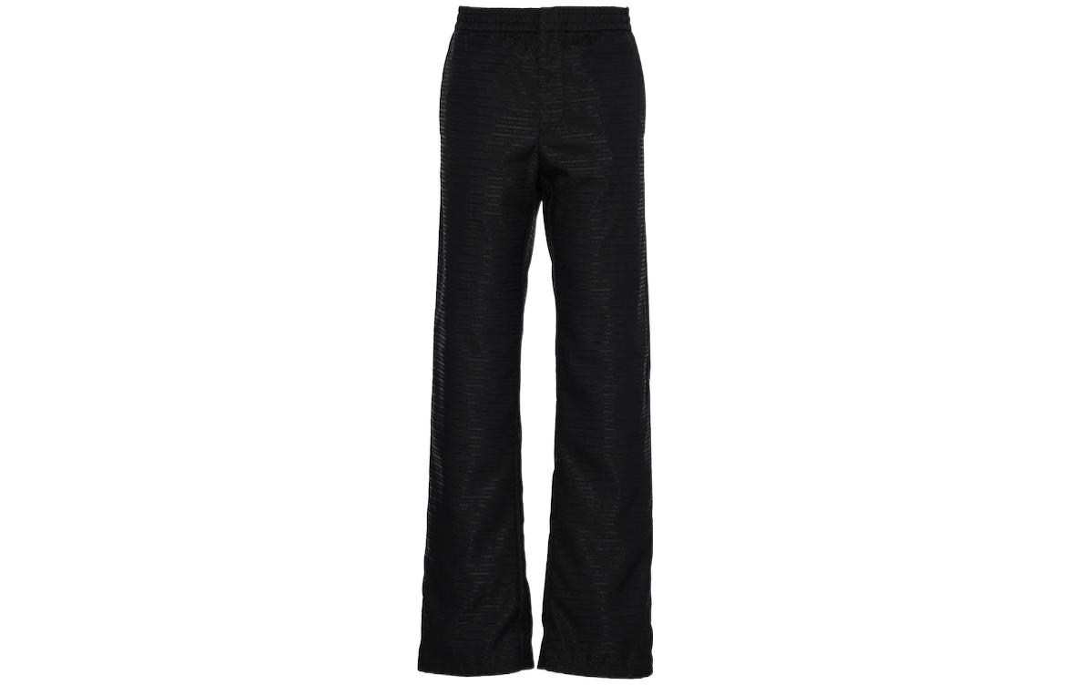 PRADA FW22  Black Casual Pants with Back Pocket Triangle Logo Design. SPH225-11FC-F0002-S-222
