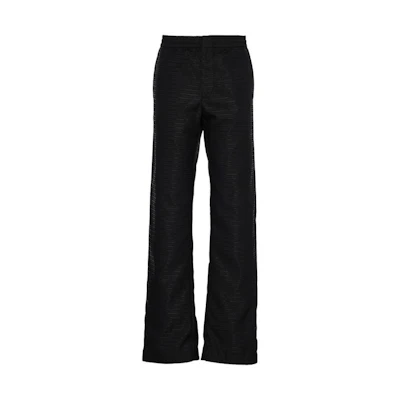 PRADA FW22 Black Casual Pants with Back Pocket Triangle Logo Design. SPH225-11FC-F0002-S-222