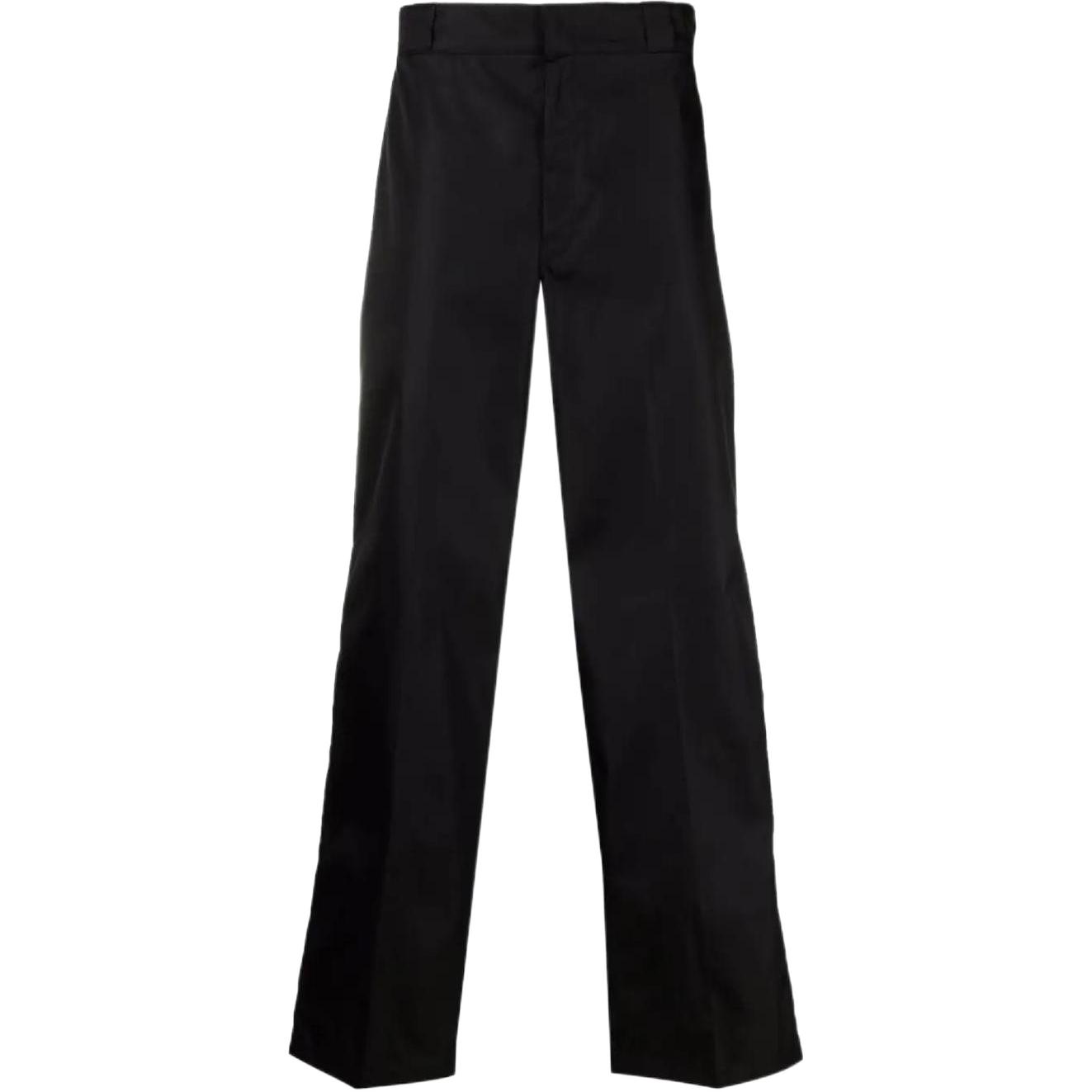 PRADA FW22  Black Casual Pants with Logo Plaque. SPG30-1WQ8-F0002-S-182