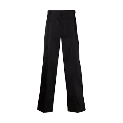 PRADA FW22 Black Casual Pants with Logo Plaque. SPG30-1WQ8-F0002-S-182