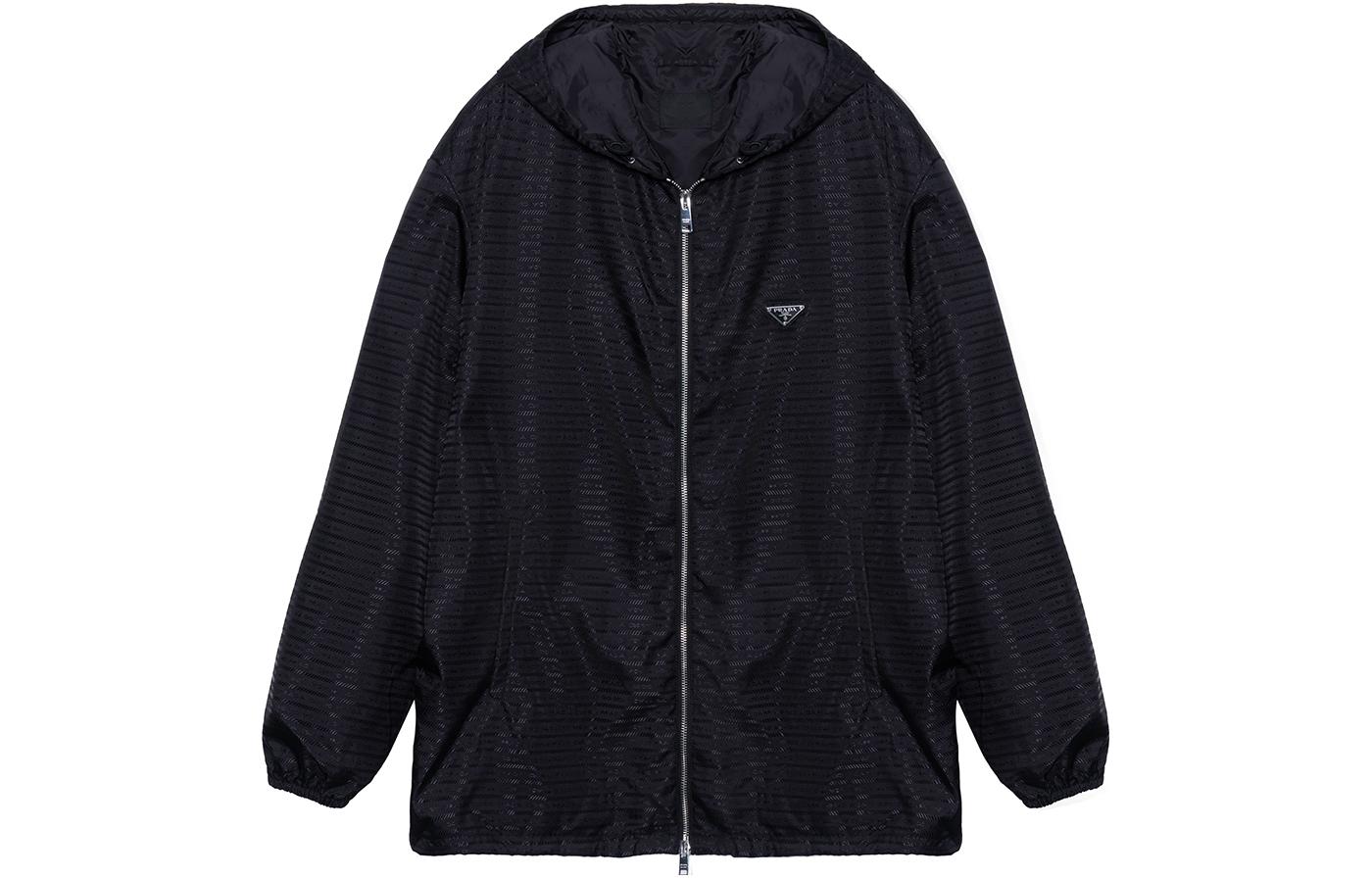 PRADA FW22  Black Full-Zip Hoodie Jacket with Logo. SGC05711FCF-0002 圖 2