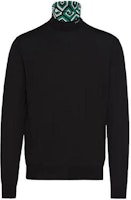 PRADA FW22 Black Geometric Print Turtleneck Wool Sweater. UMR534-11QV-F0002-S-222 PRADA FW22 Black Geometric Print Turtleneck Wool Sweater. UMR534-11QV-F0002-S-222
