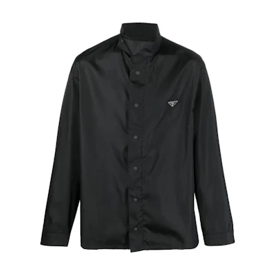 PRADA FW22 Black High-Neck Long-Sleeve Logo Sunscreen Shirt SC633-1WQ8-F0002-S-222