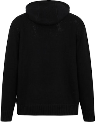 PRADA FW22 Black Knit Hoodie with Letter Logo Design. UMB316-1YMW-F0002-S-221 Lookbook PRADA FW22 Black Knit Hoodie with Letter Logo Design. UMB316-1YMW-F0002-S-221