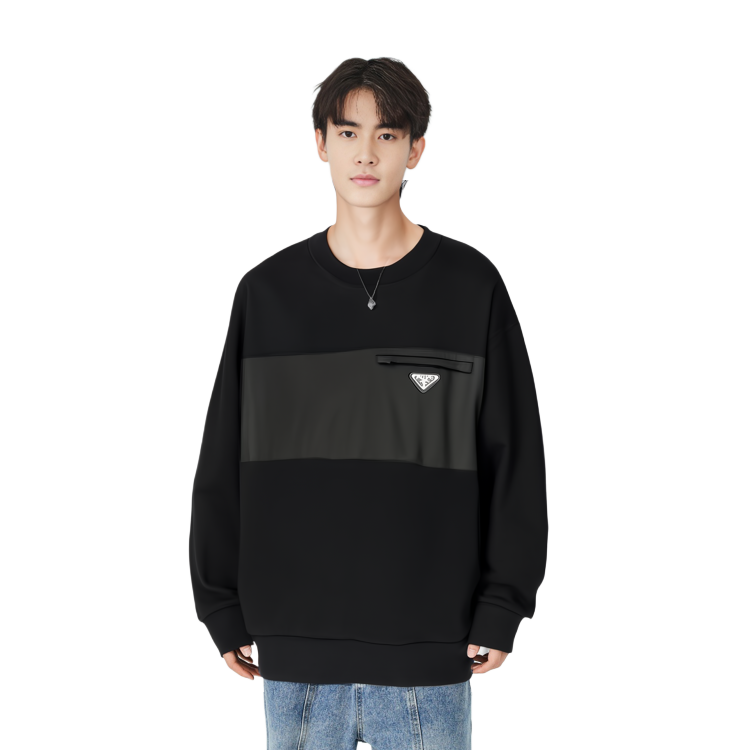 Purchase 普拉达 FW22 黑色标志长袖圆领卫衣. UJL096-11JE-F0806-S-222