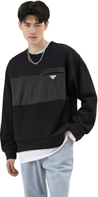 普拉达 FW22 黑色标志长袖圆领卫衣. UJL096-11JE-F0806-S-222 Details for 普拉达 FW22 黑色标志长袖圆领卫衣. UJL096-11JE-F0806-S-222