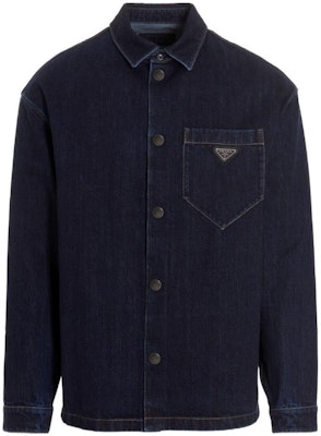 프라다 FW22 블랙 루즈핏 선프로텍션 데님 셔츠. GEC066109J-F0008 Order 프라다 FW22 블랙 루즈핏 선프로텍션 데님 셔츠. GEC066109J-F0008