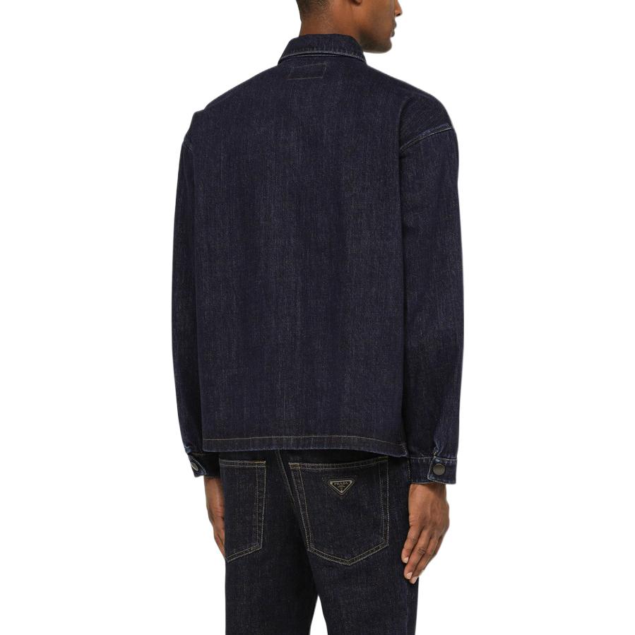 Purchase 프라다 FW22 블랙 루즈핏 선프로텍션 데님 셔츠. GEC066109J-F0008
