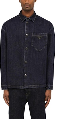 프라다 FW22 블랙 루즈핏 선프로텍션 데님 셔츠. GEC066109J-F0008 Details for 프라다 FW22 블랙 루즈핏 선프로텍션 데님 셔츠. GEC066109J-F0008