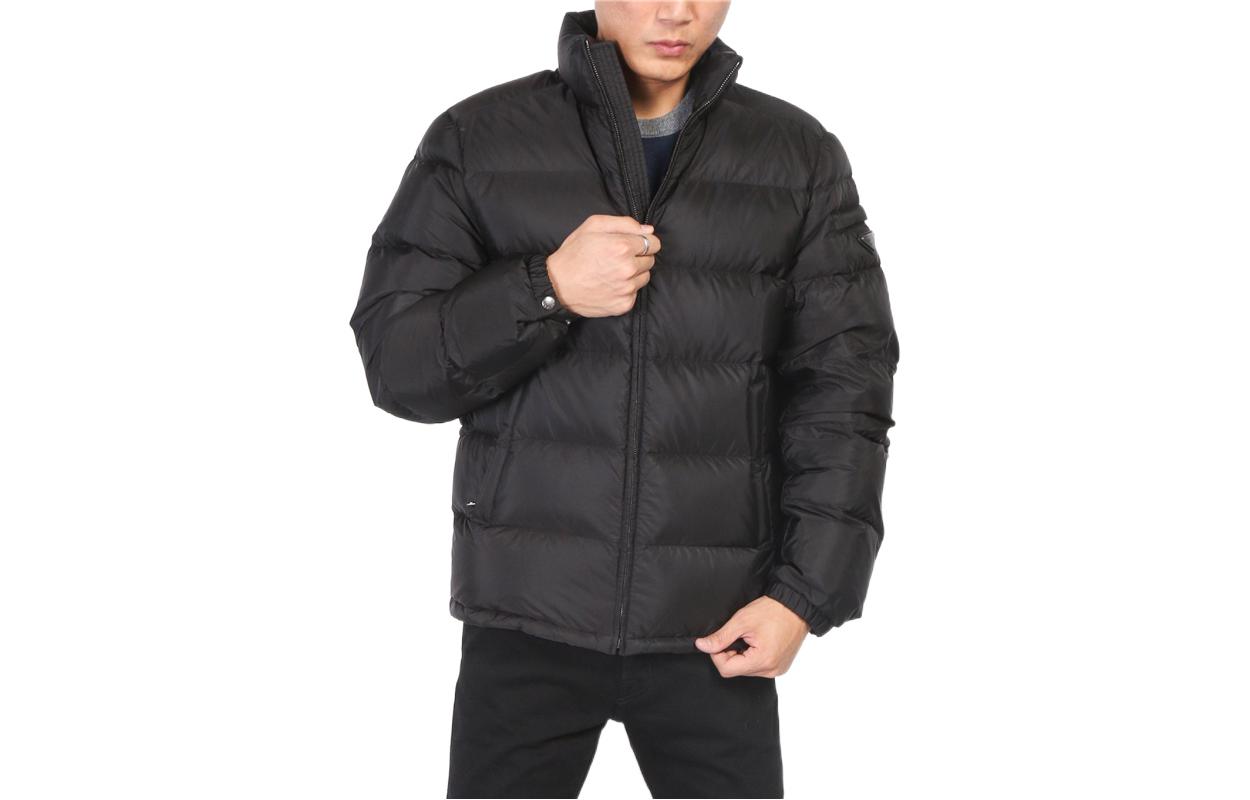 Order PRADA FW22  Black Puffer Jacket with Logo and Zip Closure. SGY091-106O-F0002