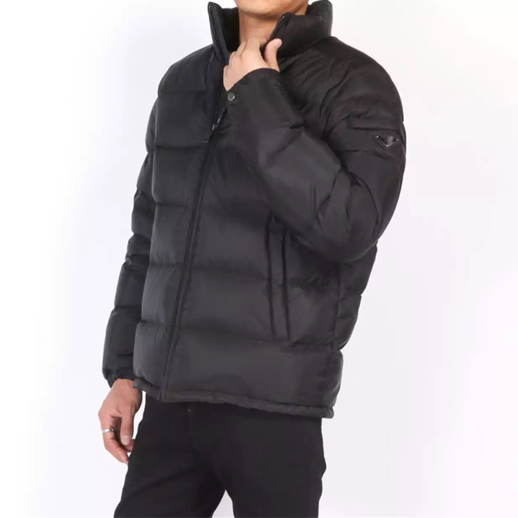 Lookbook PRADA FW22  Black Puffer Jacket with Logo and Zip Closure. SGY091-106O-F0002
