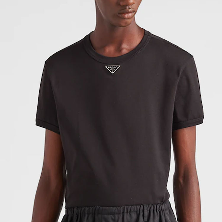 Details for PRADA FW22 Baju-T Hitam Logo Lengan Pendek Crewneck UJN824-11ZM-F0002-S-222