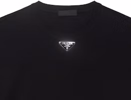 Sizing PRADA FW22 黑色純色標誌短袖圓領T恤 UJN824-11ZM-F0002-S-222