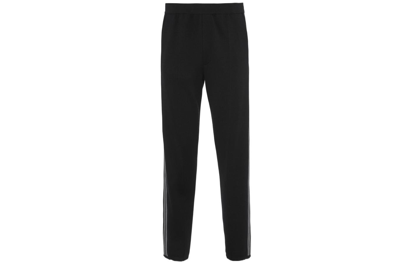 PRADA FW22  Black Straight-Leg Track Pants with Contrast Stripe Logo. UMP129-12D9-F0002-S-231