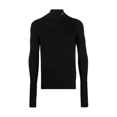 PRADA FW22 Black Turtleneck Long-Sleeve Pullover Sweater. UMR524-S222-11I0F-0-002