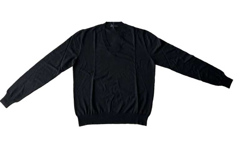 Order PRADA FW22 黑色V領長袖針織毛衣 DNA888-1LR5-F0002-S-201