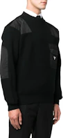 Details for PRADA FW22 Sweater Rajutan Wol Hitam dengan Desain Logo Saku. UMB392S22211AP-F0002