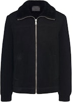 PRADA FW22 Black Zip-Up Long Sleeve Jacket with Plain Collar UPW435S222JHY-F0806 PRADA FW22 Black Zip-Up Long Sleeve Jacket with Plain Collar UPW435S222JHY-F0806