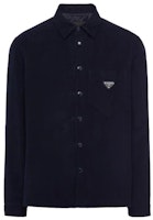 PRADA FW22 Blue Long Sleeve Pocket Shirt with Logo Patch. SC554M-1JHC-F0SVF-S-221 PRADA FW22 Blue Long Sleeve Pocket Shirt with Logo Patch. SC554M-1JHC-F0SVF-S-221