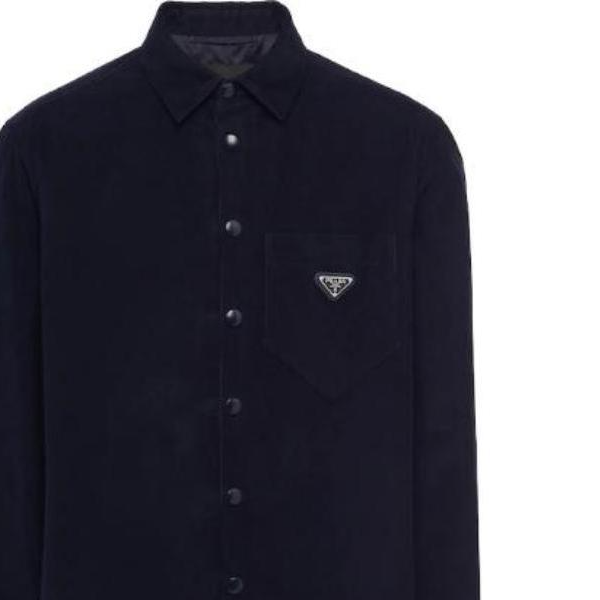 Details for PRADA FW22 藍色長袖口袋襯衫附標誌貼章。 SC554M-1JHC-F0SVF-S-221