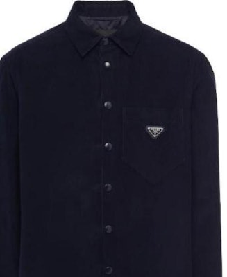 PRADA FW22 藍色長袖口袋襯衫附標誌貼章。 SC554M-1JHC-F0SVF-S-221 Details for PRADA FW22 藍色長袖口袋襯衫附標誌貼章。 SC554M-1JHC-F0SVF-S-221