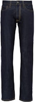 PRADA FW22 Loose Fit Straight-Leg Blue Denim Jeans with Stitch Details GEP315-1WQV-F0008-S-202 PRADA FW22 Loose Fit Straight-Leg Blue Denim Jeans with Stitch Details GEP315-1WQV-F0008-S-202