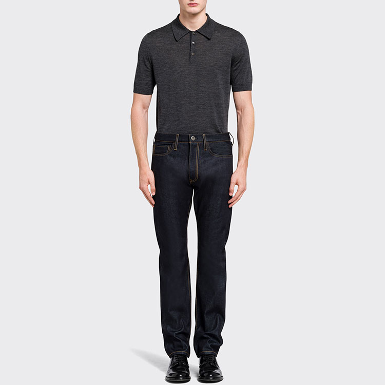 Lookbook PRADA FW22  Loose Fit Straight-Leg Blue Denim Jeans with Stitch Details GEP315-1WQV-F0008-S-202