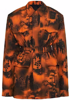 PRADA FW22 Orange Printed Belted Long Sleeve Coat SGC091-11PZ-F0049-S-222 PRADA FW22 Orange Printed Belted Long Sleeve Coat SGC091-11PZ-F0049-S-222