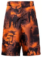 PRADA FW22 Orange Scenic Graphic Print Casual Shorts. SPG32-11PZ-F0049-S-182 PRADA FW22 Orange Scenic Graphic Print Casual Shorts. SPG32-11PZ-F0049-S-182