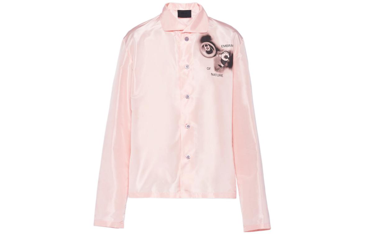 PRADA FW22  Pink Printed Loose-Fit Long Sleeve Button-Up Shirt SC627-11LV-F0V94-S-222
