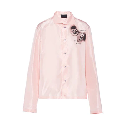 PRADA FW22 Pink Printed Loose-Fit Long Sleeve Button-Up Shirt SC627-11LV-F0V94-S-222
