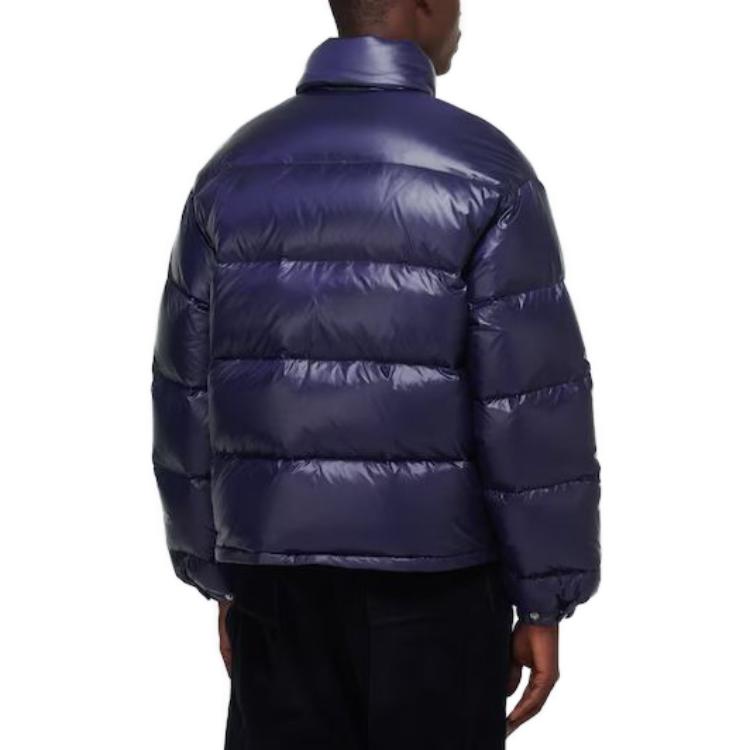 Purchase PRADA FW22 藍色徽標印花立領菱格外套。 SGC089-11A9-F0SVF-S-222