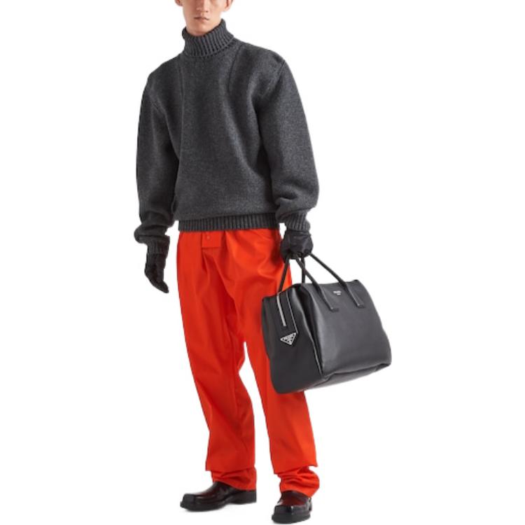 Lookbook 普拉达 FW22 橙色宽松弹性腰休闲裤 SPH231-1WQ8-F0049-S-222