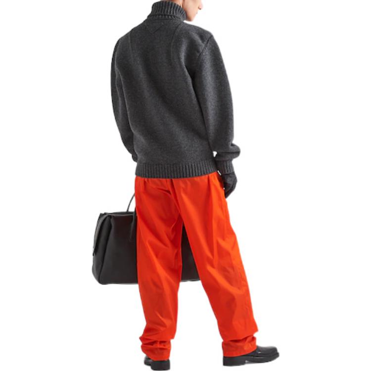 Shop 普拉达 FW22 橙色宽松弹性腰休闲裤 SPH231-1WQ8-F0049-S-222