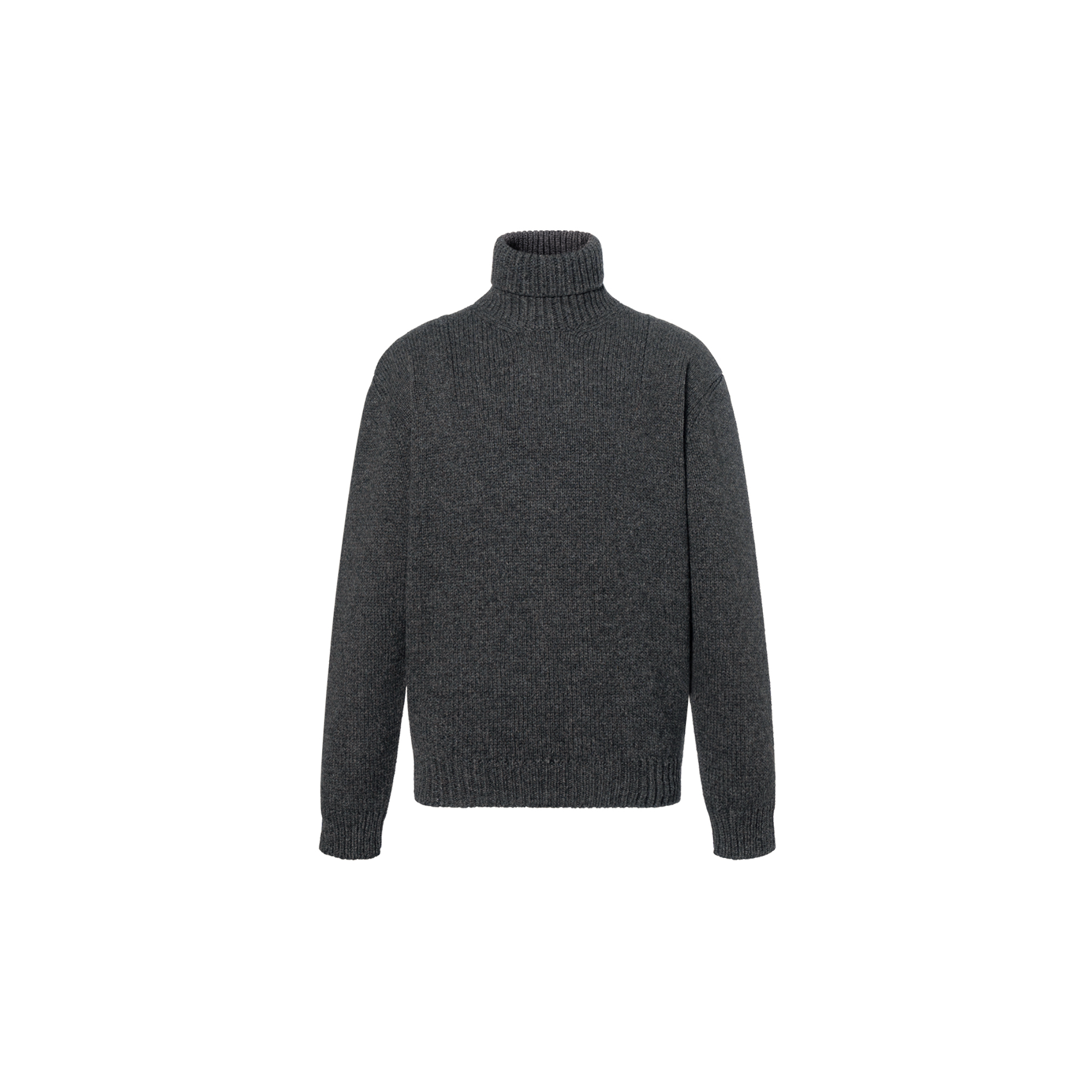 PRADA FW22  Ribbed Turtleneck Wool Sweater Slate Gray UMR526-11IO-F0480-S-222