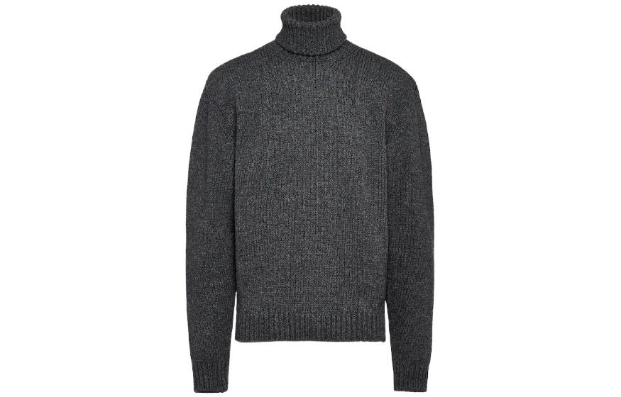 Order PRADA FW22 羊毛羅紋高領毛衣 石板灰 UMR526-11IO-F0480-S-222