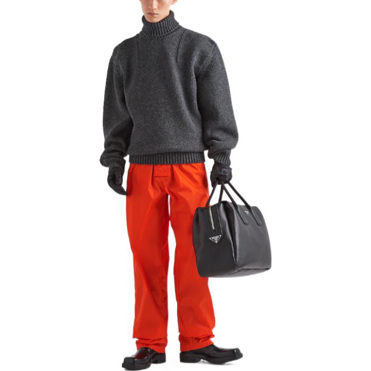 Lookbook PRADA FW22 羊毛羅紋高領毛衣 石板灰 UMR526-11IO-F0480-S-222