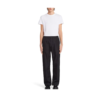 PRADA FW22 Solid Black Straight-Cut Casual Pants. SPH206-1WQ8-F0002-S-221