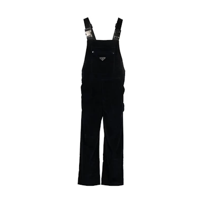 PRADA FW22 Solid Logo Strap Jumpsuit Navy Blue. SPH224-1RL7-F0SVF-S-221