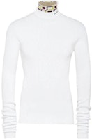 PRADA FW22 White Geometric Patterned Turtleneck Slim Fit Sweater UMR527-11KK-F0X97-S-222 PRADA FW22 White Geometric Patterned Turtleneck Slim Fit Sweater UMR527-11KK-F0X97-S-222