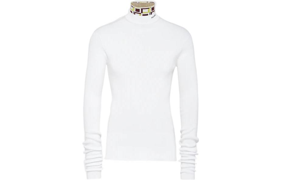 Order PRADA FW22 白色幾何圖案高領修身毛衣 UMR527-11KK-F0X97-S-222