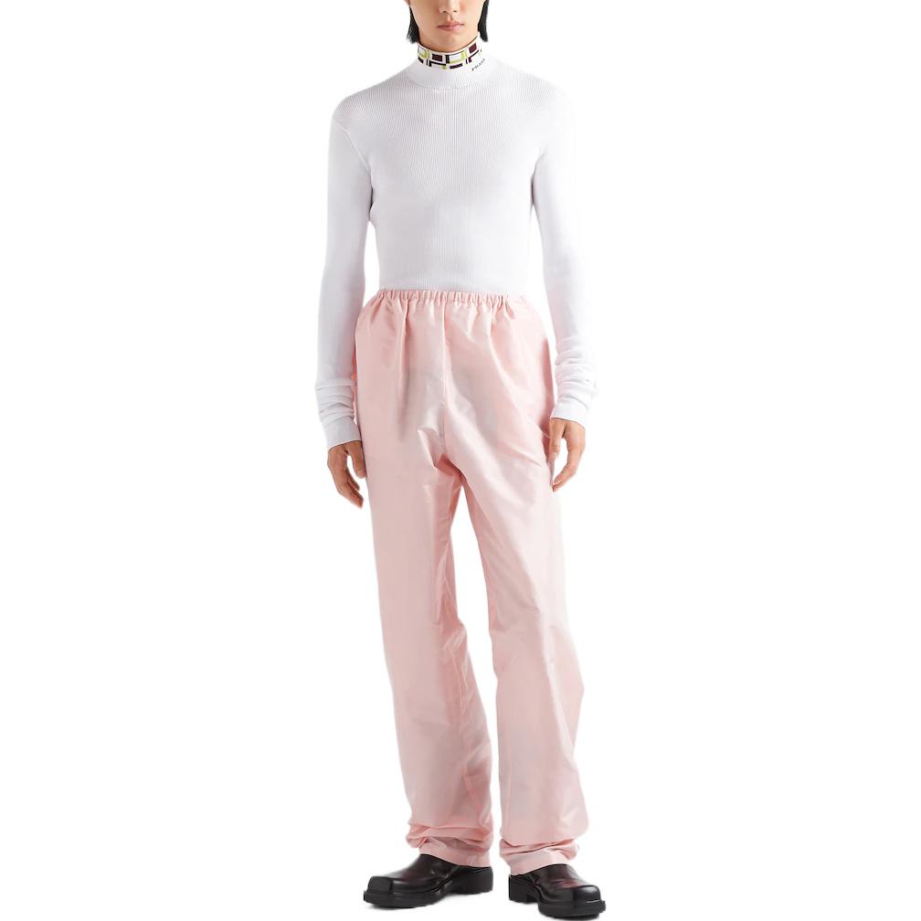 Lookbook PRADA FW22 白色幾何圖案高領修身毛衣 UMR527-11KK-F0X97-S-222