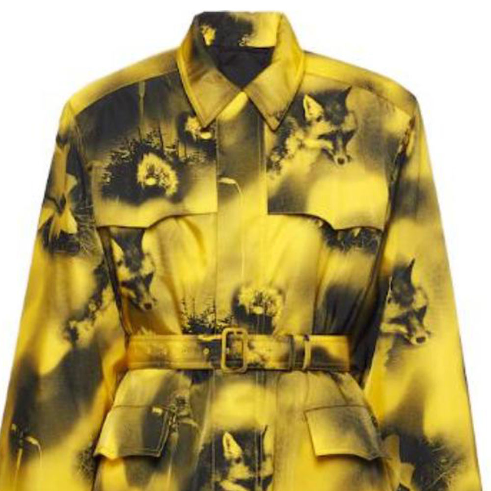 Purchase プラダ FW22 イエローパターンベルト付きロングコート. SGC091-11P1-F0010-S-222