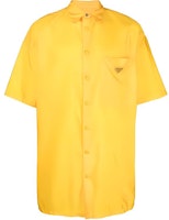 PRADA FW22 Yellow Single-Breasted Logo Pocket Sun Protection Shirt SC602-1WQ9-F0AG4 PRADA FW22 Yellow Single-Breasted Logo Pocket Sun Protection Shirt SC602-1WQ9-F0AG4