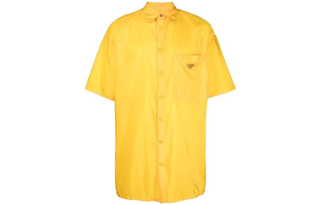 Order PRADA FW22 黃色單排扣徽標口袋防曬襯衫 SC602-1WQ9-F0AG4