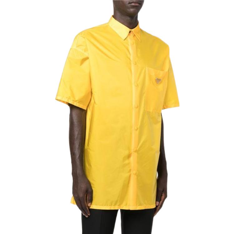 Purchase PRADA FW22 黃色單排扣徽標口袋防曬襯衫 SC602-1WQ9-F0AG4